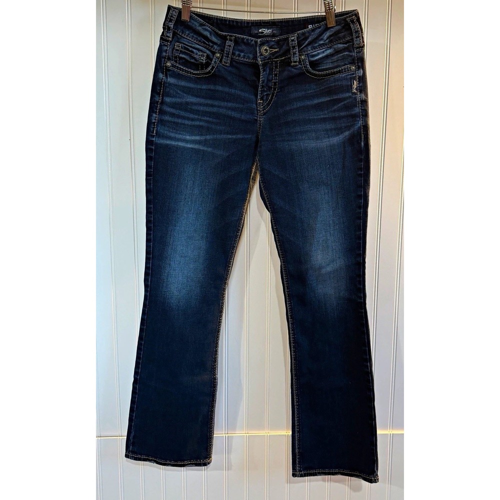 Silver Jeans Co. Elyse Slim Bootcut Jeans Womens 28 Mid-Rise Dark Wash Blue